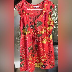 CAbi Wildflower Art Teacher Sleeveless Tunic Blouse #363 XS